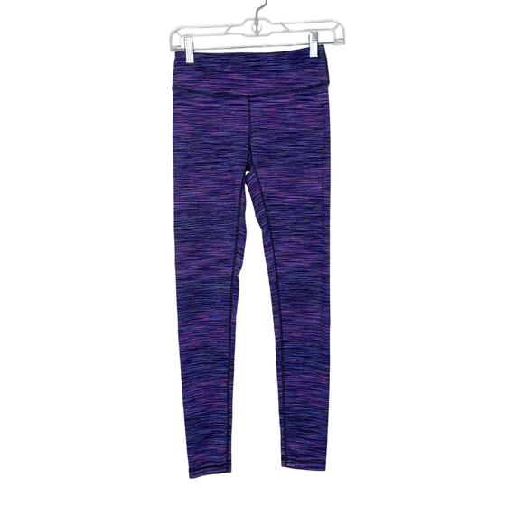 ZELLA Space Dyed Athletic Ankle Leggings Stretch Mid Rise Purple Multi Size XS - Picture 2 of 6